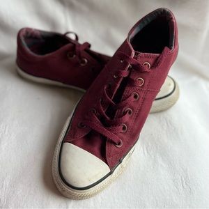 Cute Burgundy with Plaid accents Converse